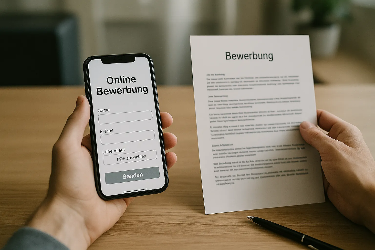 Online Bewerbung vs. Offline Bewerbung – Visualisierung des Vergleichs