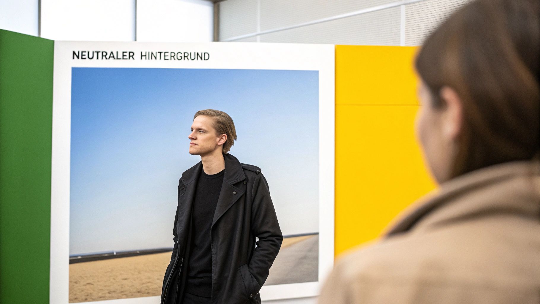 Wähle einen neutralen, ablenkungsfreien Hintergrund