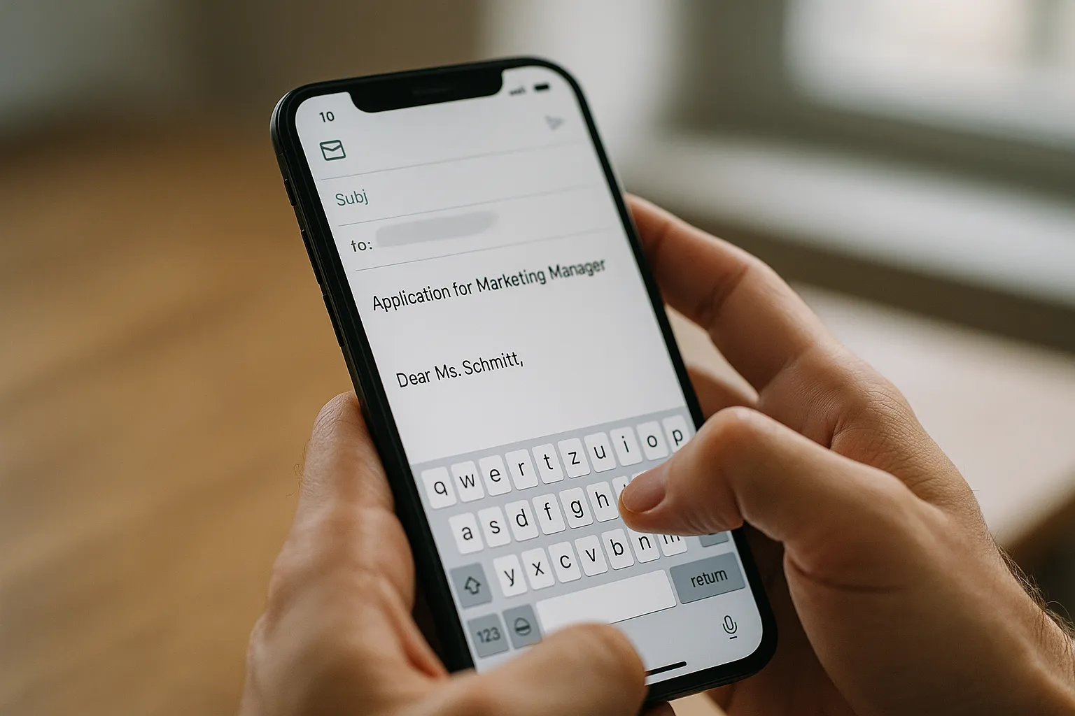 Betreff und Anrede in e-mail-bewerbung visuell dargestellt