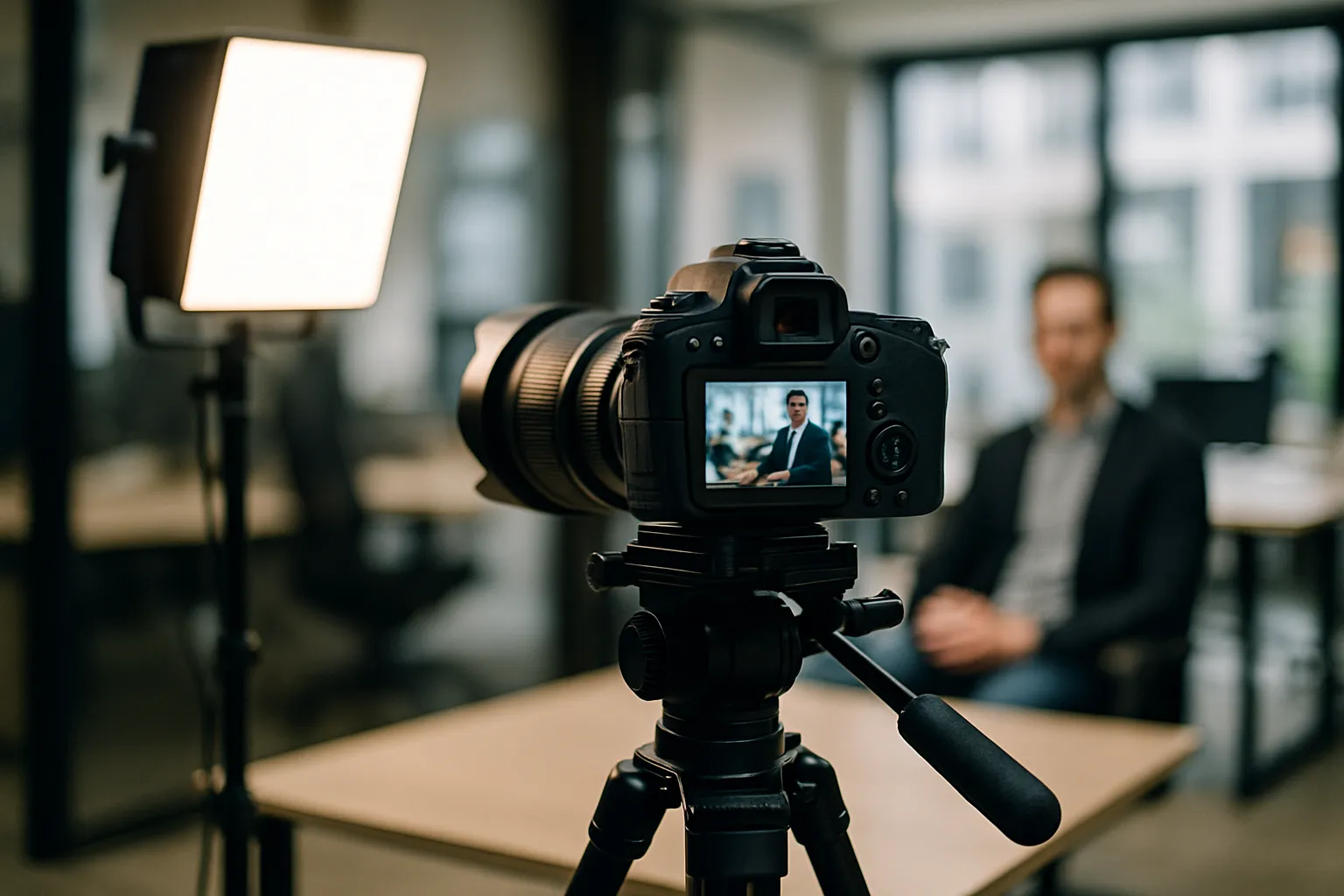 Making-of von team-portraits im Büro