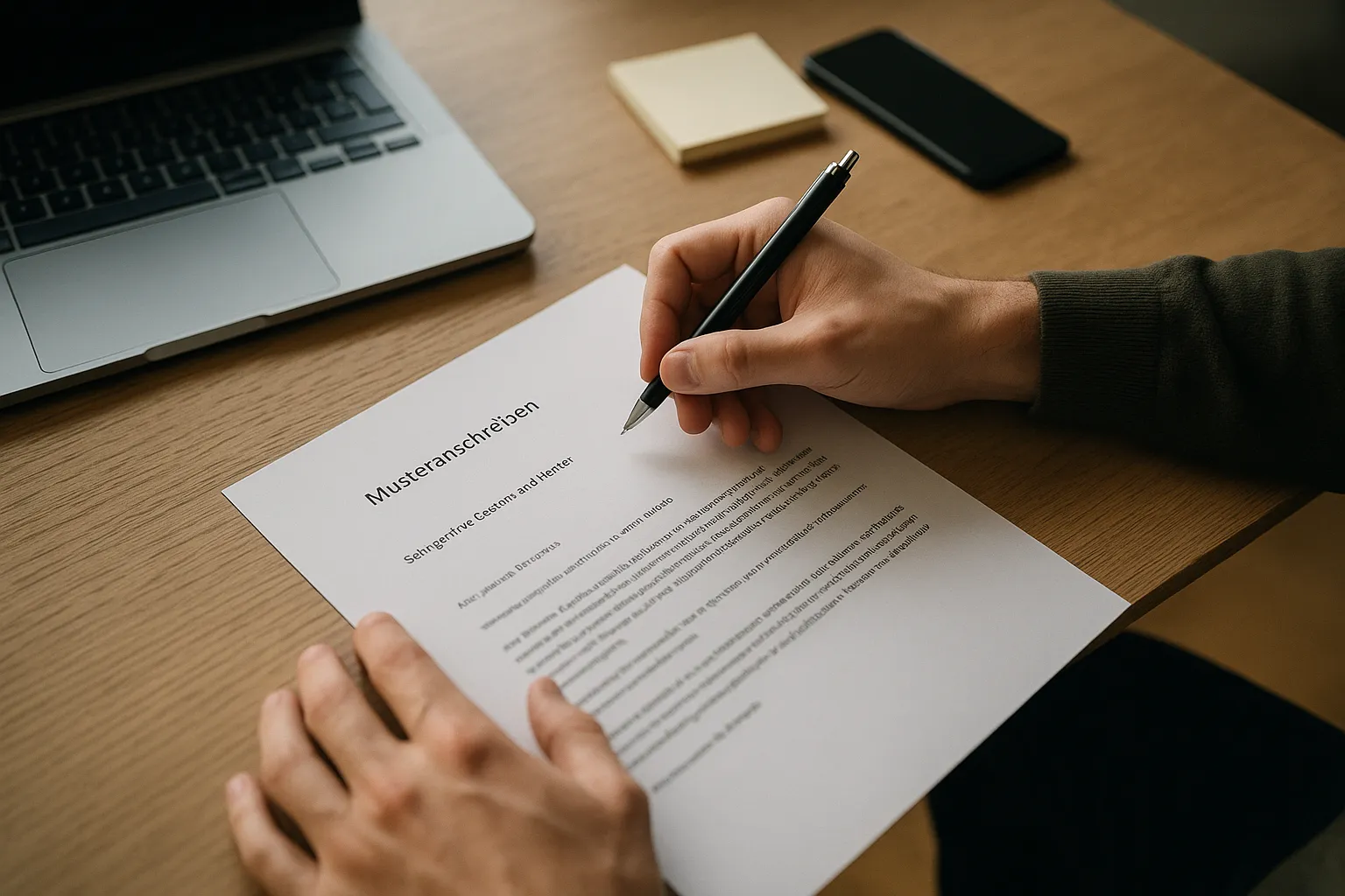 Musteranschreiben für Quereinsteiger mit klarem Aufbau