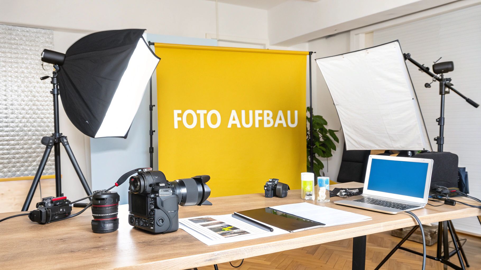 Digitale Bewerbungsfotos auf einem Laptop